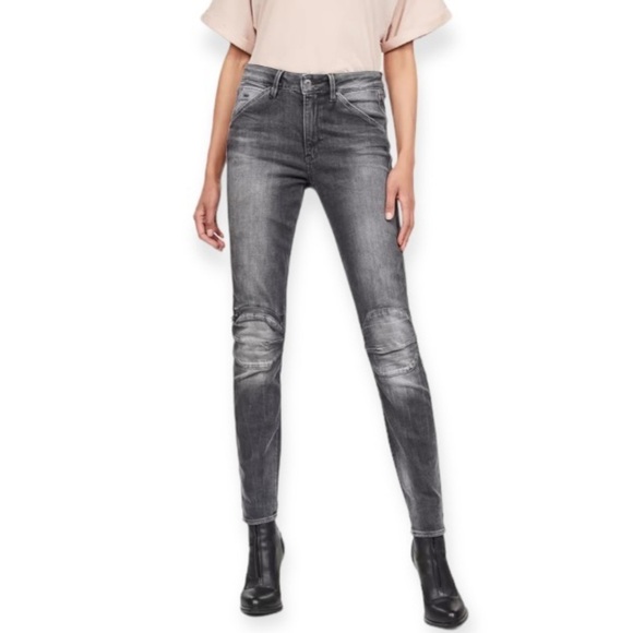 G-Star Raw Size 26 Jeans 5622 Knee Zip High Rise Skinny Women’s Gray Stretch - Picture 1 of 15